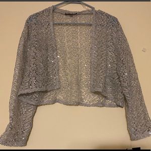New Silver Shimmer Holiday or Party Bolero / Shrug